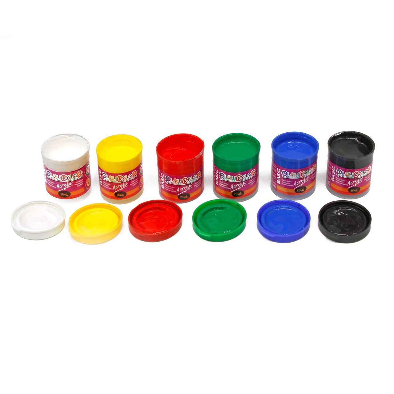 PLAYCOLOR LIQUID PASTEL - 6 pot de peinture liquide 40 ml. couleurs  assorties